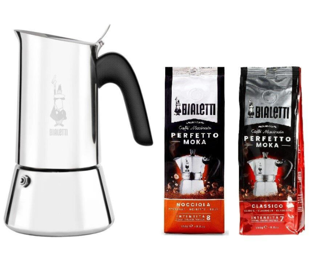 Bialetti Zestaw Kawiarka Venus 6tz+kawy Nocciola 250g+Classico 250g - 1069448 - zdjęcie